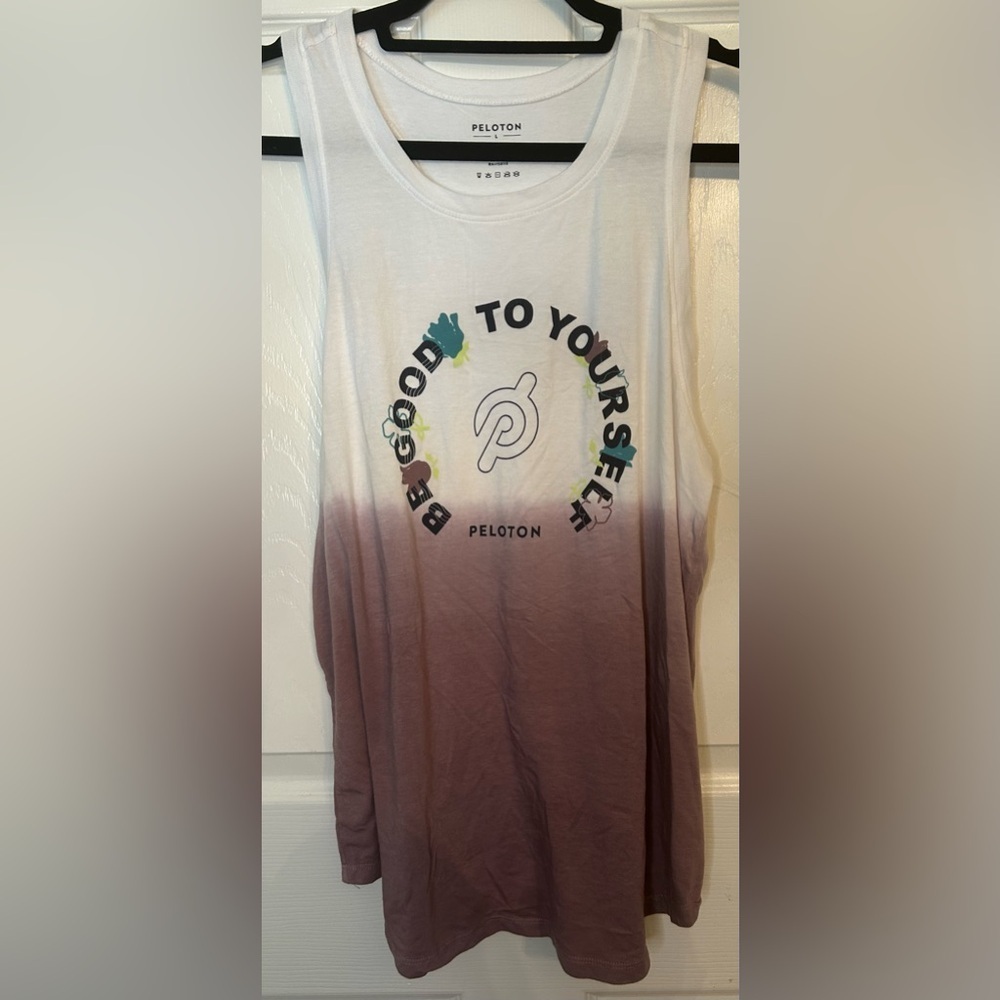 NWOT Peloton Flow Racer Tank- White/Plum Size Large